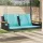  fekete polyrattan hintapad párnákkal 109 x 62 x 40 cm