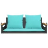  fekete polyrattan hintapad párnákkal 109 x 62 x 40 cm