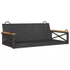  fekete polyrattan hintapad 109 x 62 x 40 cm