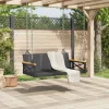  fekete polyrattan hintapad 109 x 62 x 40 cm