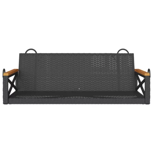  fekete polyrattan hintapad 109 x 62 x 40 cm