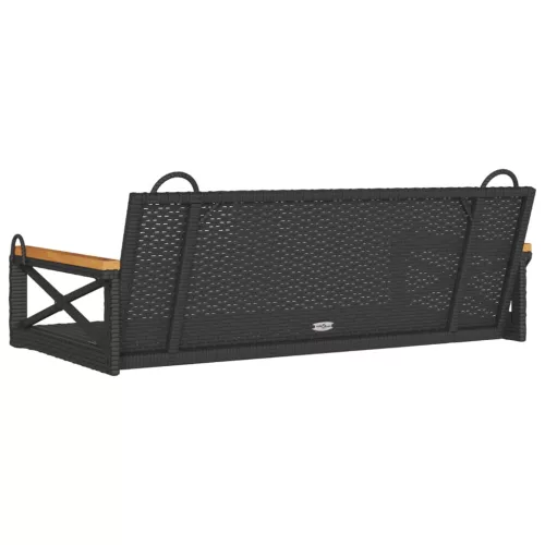  fekete polyrattan hintapad 109 x 62 x 40 cm