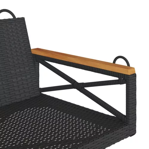  fekete polyrattan hintapad 109 x 62 x 40 cm