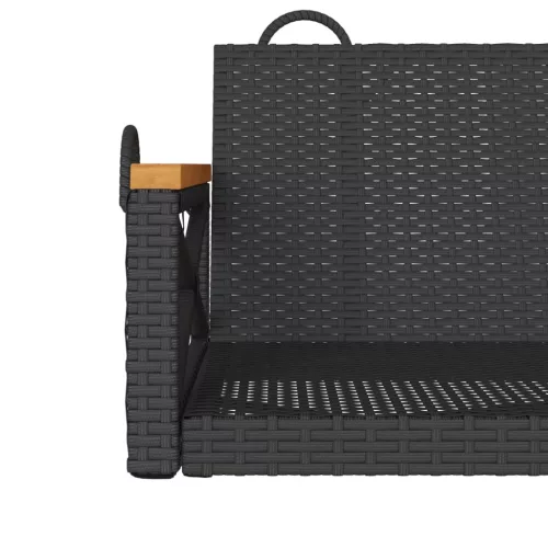  fekete polyrattan hintapad 109 x 62 x 40 cm