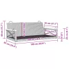  fekete polyrattan hintapad 109 x 62 x 40 cm
