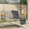  szürke polyrattan hintapad 109 x 62 x 40 cm