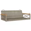  szürke polyrattan hintapad 109 x 62 x 40 cm