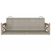  szürke polyrattan hintapad 109 x 62 x 40 cm