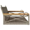  szürke polyrattan hintapad 109 x 62 x 40 cm