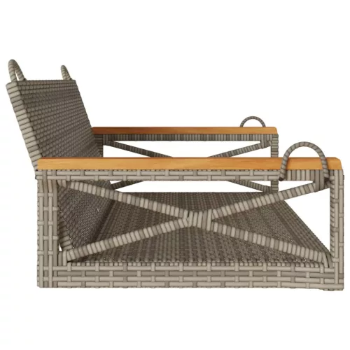  szürke polyrattan hintapad 109 x 62 x 40 cm
