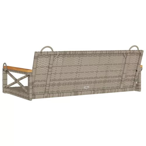  szürke polyrattan hintapad 109 x 62 x 40 cm