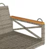  szürke polyrattan hintapad 109 x 62 x 40 cm