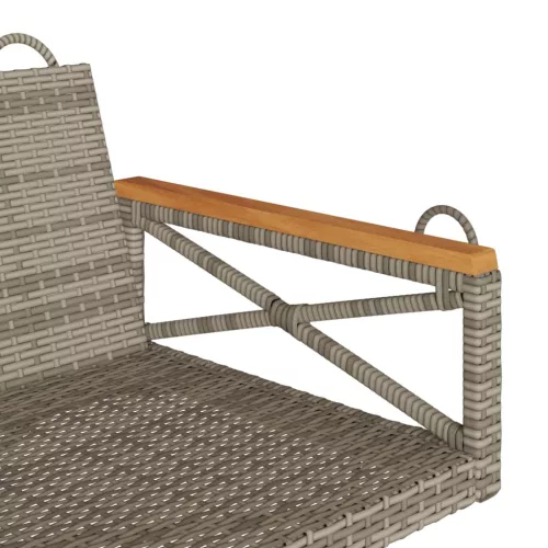  szürke polyrattan hintapad 109 x 62 x 40 cm