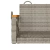  szürke polyrattan hintapad 109 x 62 x 40 cm