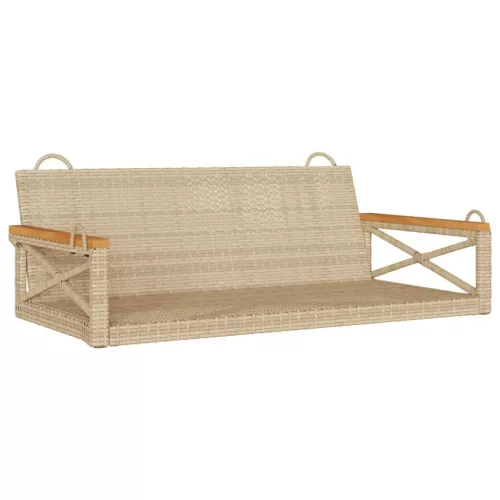  bézs polyrattan hintapad 109 x 62 x 40 cm