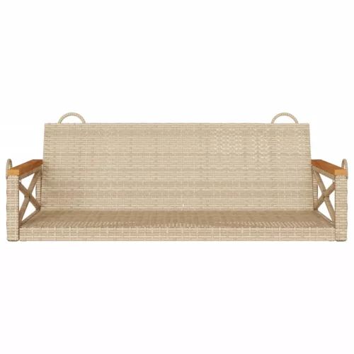  bézs polyrattan hintapad 109 x 62 x 40 cm