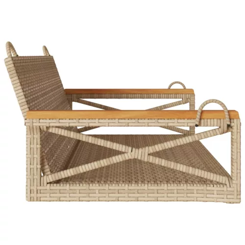  bézs polyrattan hintapad 109 x 62 x 40 cm