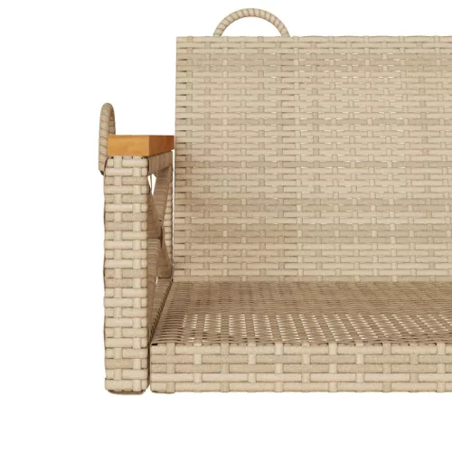  bézs polyrattan hintapad 109 x 62 x 40 cm