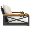  fekete polyrattan hintapad párnákkal 109 x 62 x 40 cm