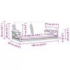  fekete polyrattan hintapad párnákkal 109 x 62 x 40 cm
