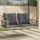  szürke polyrattan hintapad párnákkal 109 x 62 x 40 cm