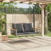  szürke polyrattan hintapad párnákkal 109 x 62 x 40 cm