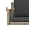  szürke polyrattan hintapad párnákkal 109 x 62 x 40 cm