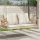  bézs polyrattan hintapad párnákkal 109 x 62 x 40 cm