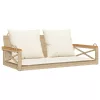  bézs polyrattan hintapad párnákkal 109 x 62 x 40 cm