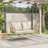  bézs polyrattan hintapad párnákkal 109 x 62 x 40 cm