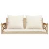  bézs polyrattan hintapad párnákkal 109 x 62 x 40 cm