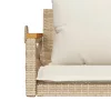  bézs polyrattan hintapad párnákkal 109 x 62 x 40 cm