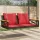  barna polyrattan hintapad párnákkal 109 x 62 x 40 cm