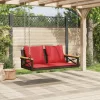  barna polyrattan hintapad párnákkal 109 x 62 x 40 cm