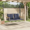  szürke polyrattan hintapad párnákkal 109 x 62 x 40 cm
