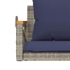  szürke polyrattan hintapad párnákkal 109 x 62 x 40 cm