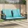  fekete polyrattan hintapad párnákkal 109 x 62 x 40 cm