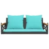  fekete polyrattan hintapad párnákkal 109 x 62 x 40 cm