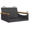  fekete polyrattan hintapad 63 x 62 x 40 cm