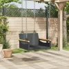  fekete polyrattan hintapad 63 x 62 x 40 cm
