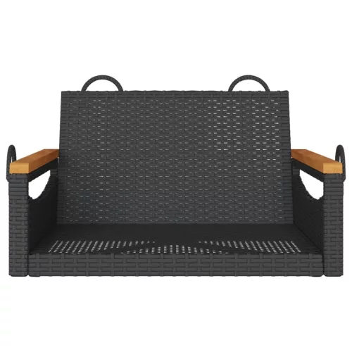  fekete polyrattan hintapad 63 x 62 x 40 cm