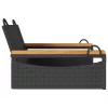 fekete polyrattan hintapad 63 x 62 x 40 cm