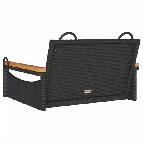  fekete polyrattan hintapad 63 x 62 x 40 cm