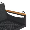  fekete polyrattan hintapad 63 x 62 x 40 cm