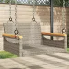  szürke polyrattan hintapad 63 x 62 x 40 cm
