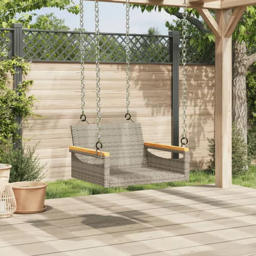  szürke polyrattan hintapad 63 x 62 x 40 cm