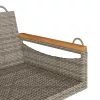  szürke polyrattan hintapad 63 x 62 x 40 cm