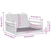  szürke polyrattan hintapad 63 x 62 x 40 cm