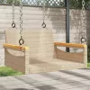  bézs polyrattan hintapad 63 x 62 x 40 cm