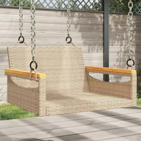  bézs polyrattan hintapad 63 x 62 x 40 cm